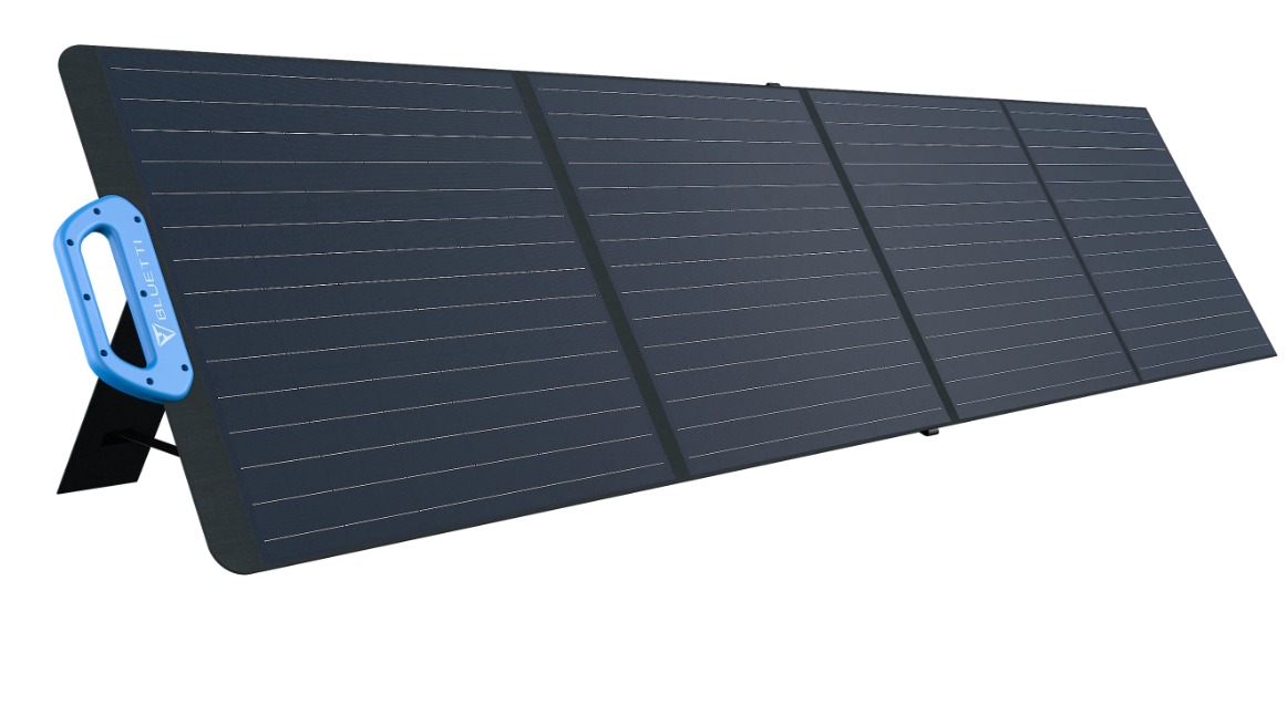 Photo of the Bluetti PV 200 solar panel on a white background