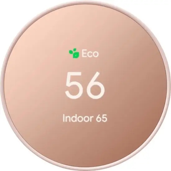 photo of the Nest thermostat on a white background