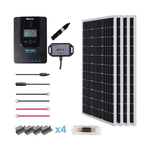 Photo of the Renogy solar kit on a white background