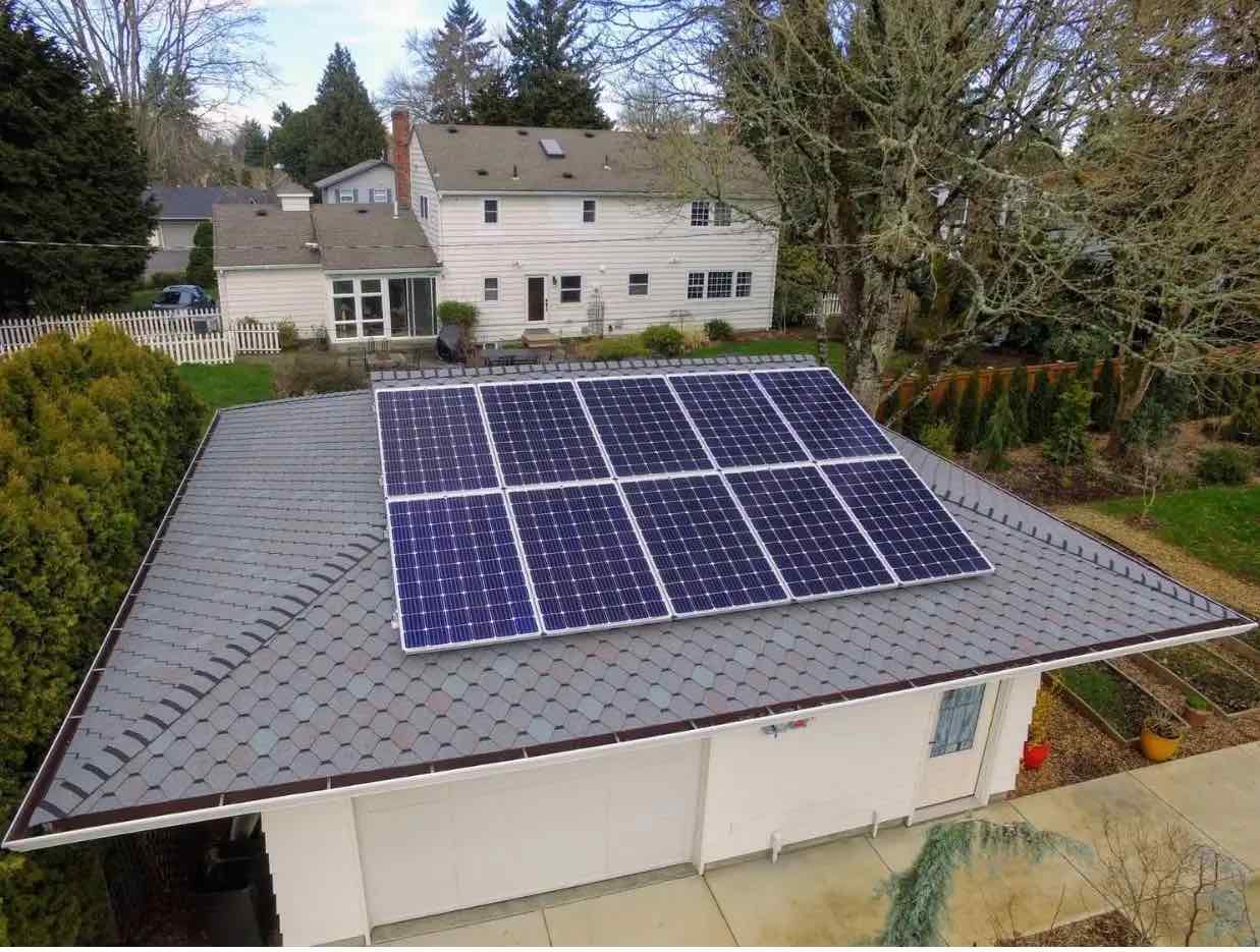 Solar panels on an oregon home