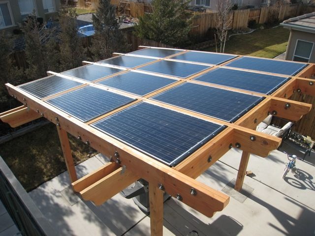 Photo of a solar pergola